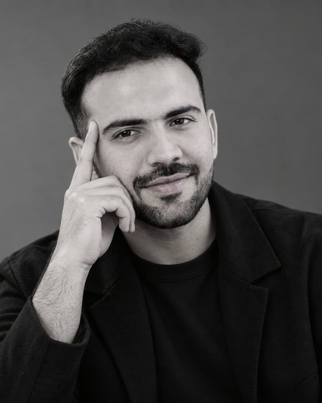 Shivam Mehta in the studio, looking directly at the camera