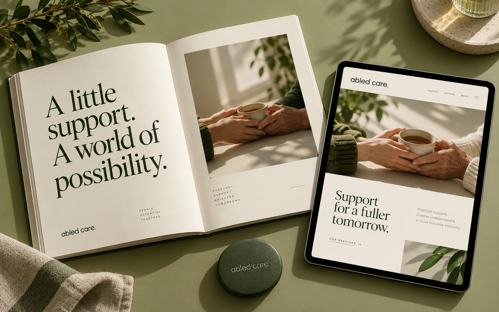 Abled Care Services brand and website concept
